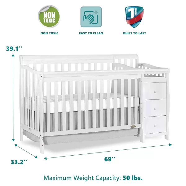 Dream On Me 5 in 1 Brody Convertible Crib with Changer