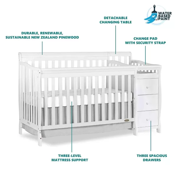 Dream On Me 5 in 1 Brody Convertible Crib with Changer