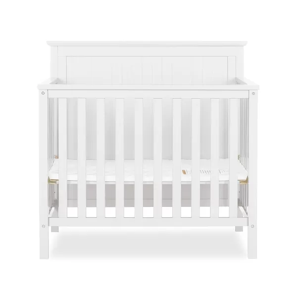 Dream On Me Ava 4-in-1 Convertible Mini Crib in Pebble Grey, 635-PG, Greenguard Gold Certified, Non-Toxic Finish, Comes with 1" Mattress Pad, with 3 Mattress Height Settings