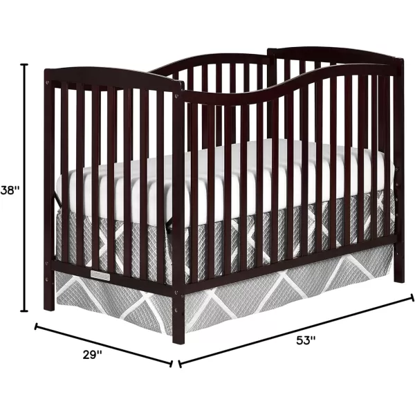 Dream On Me Chelsea 5-In-1 Convertible Crib In Espresso, JPMA Certified