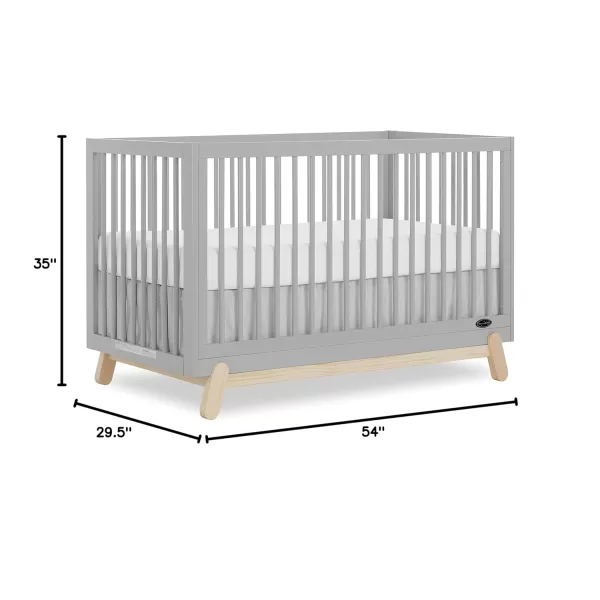 Dream On Me Hygge 5-in-1 Convertible Crib in Pebble Grey Oak, JPMA &amp; Greenguard Gold Certified, Made of Sustainable Pinewood, Easy to Clean, Safe Wooden Nursery Furniture