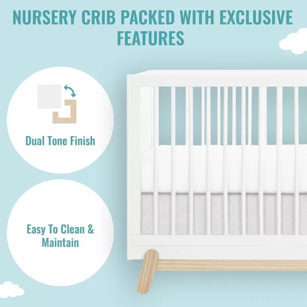 Dream On Me Hygge 5-in-1 Convertible Crib in Pebble Grey Oak, JPMA &amp; Greenguard Gold Certified, Made of Sustainable Pinewood, Easy to Clean, Safe Wooden Nursery Furniture