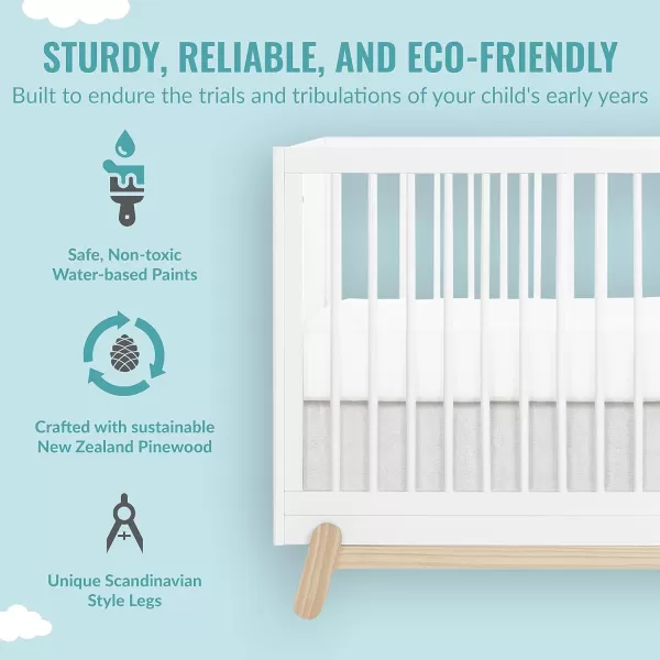 Dream On Me Hygge 5-in-1 Convertible Crib in Pebble Grey Oak, JPMA &amp; Greenguard Gold Certified, Made of Sustainable Pinewood, Easy to Clean, Safe Wooden Nursery Furniture