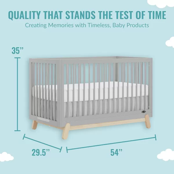 Dream On Me Hygge 5-in-1 Convertible Crib in Pebble Grey Oak, JPMA &amp; Greenguard Gold Certified, Made of Sustainable Pinewood, Easy to Clean, Safe Wooden Nursery Furniture