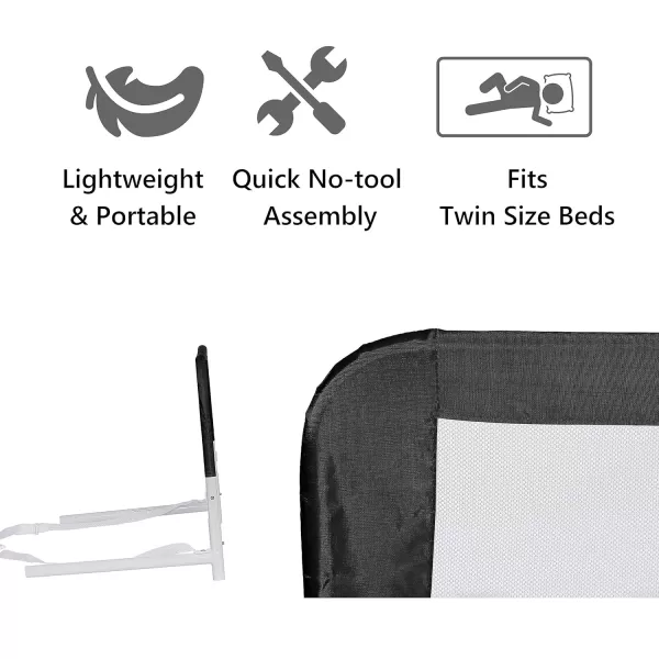 Dream On Me Lightweight Mesh Security Adjustable Bed Rail with Breathable Mesh Fabric in White