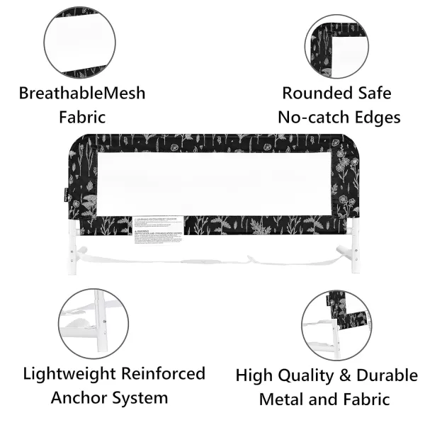 Dream On Me Lightweight Mesh Security Adjustable Bed Rail with Breathable Mesh Fabric in White