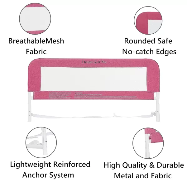 Dream On Me Lightweight Mesh Security Adjustable Bed Rail with Breathable Mesh Fabric in White