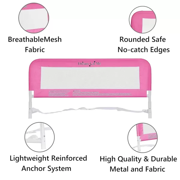 Dream On Me Lightweight Mesh Security Adjustable Bed Rail with Breathable Mesh Fabric in White