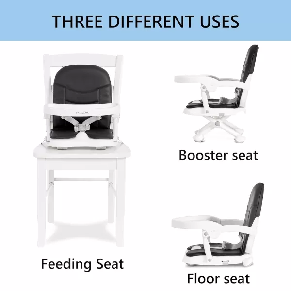 Dream On Me Munch N Go Booster Seat for Dining Table, Lightweight Compact Fold Travel Booster Seat, 3-in-1 Convertible, Four Level Height Adjustment and Easy Tray Removal