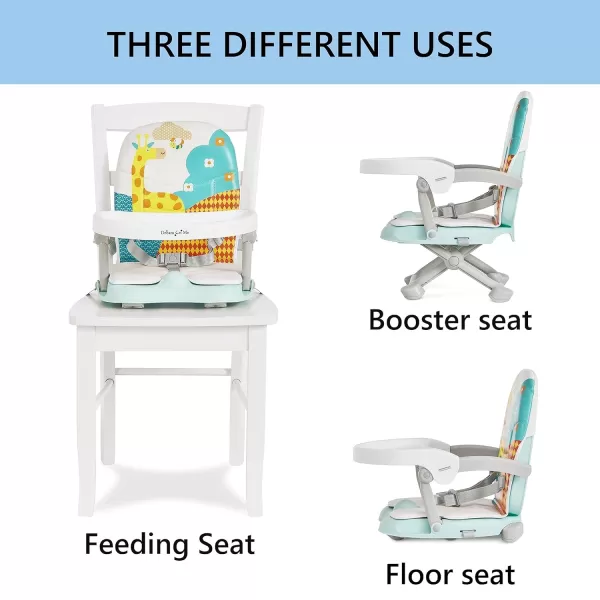 Dream On Me Munch N Go Booster Seat for Dining Table, Lightweight Compact Fold Travel Booster Seat, 3-in-1 Convertible, Four Level Height Adjustment and Easy Tray Removal