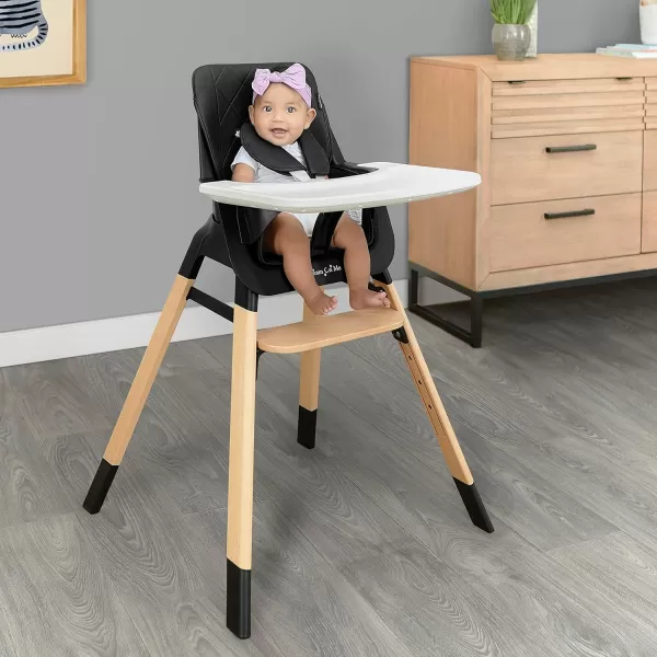 Dream On Me Nibble Wooden Compact High Chair in Light Grey | Light Weight | Portable |Removable seat Cover I Adjustable Tray I Baby and Toddler