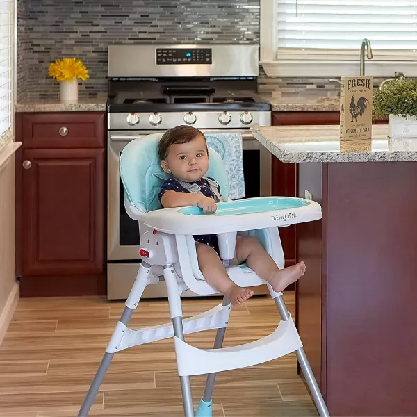 Dream On Me Portable 2-in-1 Tabletalk High Chair, Convertible Compact High Chair, Light Weight Portable Highchair, Grey