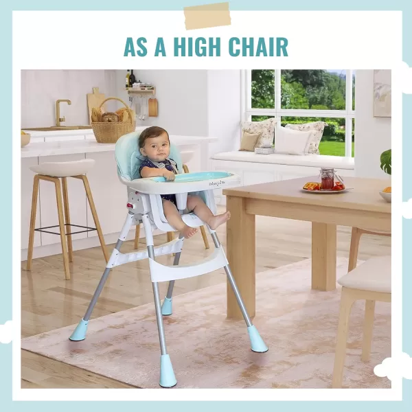 Dream On Me Portable 2-in-1 Tabletalk High Chair, Convertible Compact High Chair, Light Weight Portable Highchair, Grey