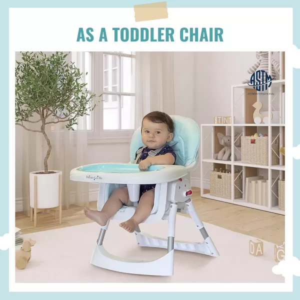 Dream On Me Portable 2-in-1 Tabletalk High Chair, Convertible Compact High Chair, Light Weight Portable Highchair, Grey