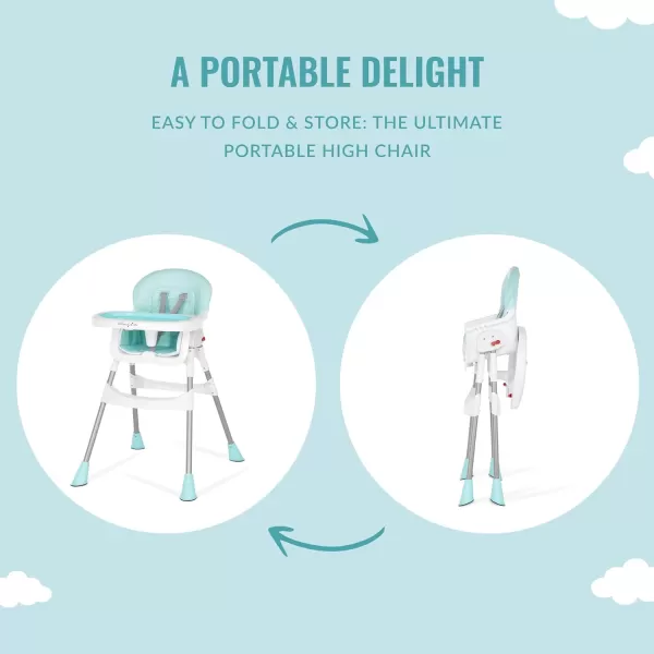 Dream On Me Portable 2-in-1 Tabletalk High Chair, Convertible Compact High Chair, Light Weight Portable Highchair, Grey