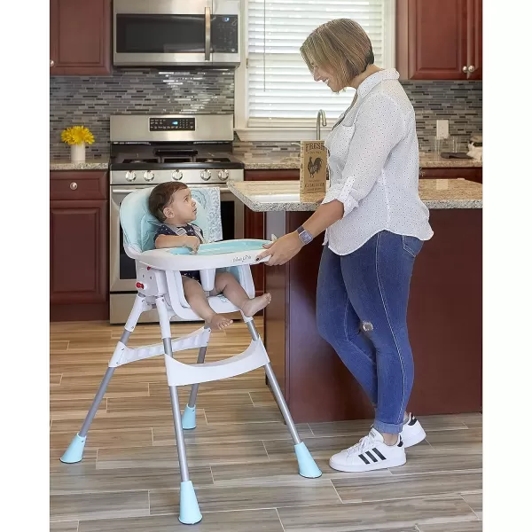 Dream On Me Portable 2-in-1 Tabletalk High Chair, Convertible Compact High Chair, Light Weight Portable Highchair, Grey