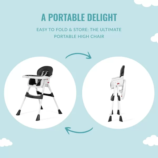 Dream On Me Portable 2-in-1 Tabletalk High Chair, Convertible Compact High Chair, Light Weight Portable Highchair, Grey