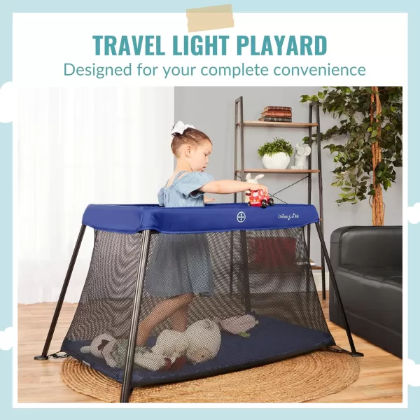 Dream On Me Travel Light Playard with Mesh Zipper Door in Grey