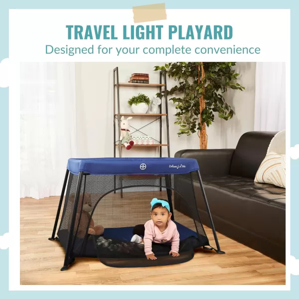 Dream On Me Travel Light Playard with Mesh Zipper Door in Grey