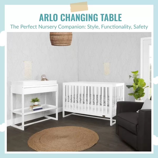 Dream On Me av2023-Dream nontoxic strap-3b688703 Arlo Changing Table in Blush Pink, Made of Solid New Zealand Pinewood, Non-Toxic Finish, Comes with Water Resistant Mattress Pad &amp; Safety Strap