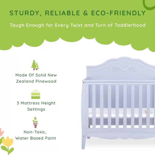 Nursery Essentials Bundle of Sweetpea Baby Rose 4-in-1 Convertible Mini Crib, Sweetpea Baby Jasmine Changing-Table, with a Dream On Me Sunset 3” Extra Firm Fiber Portable Crib Mattress