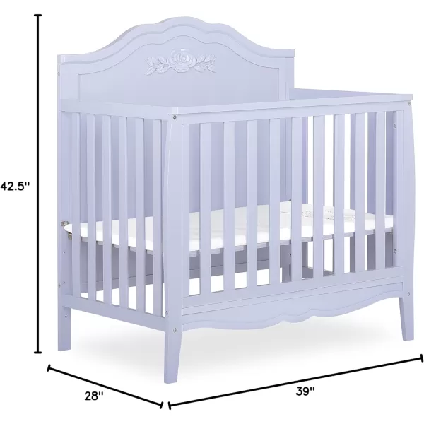 Nursery Essentials Bundle of Sweetpea Baby Rose 4-in-1 Convertible Mini Crib, Sweetpea Baby Jasmine Changing-Table, with a Dream On Me Sunset 3” Extra Firm Fiber Portable Crib Mattress