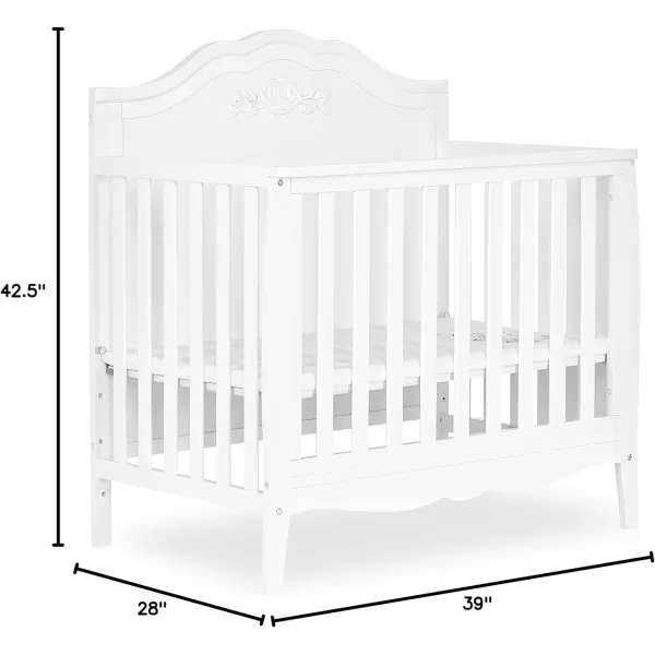 Nursery Essentials Bundle of Sweetpea Baby Rose 4-in-1 Convertible Mini Crib, Sweetpea Baby Jasmine Changing-Table, with a Dream On Me Sunset 3” Extra Firm Fiber Portable Crib Mattress