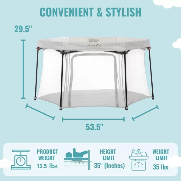 Onyx Playpen in Grey, Baby Playpen, Portable and Lightweight, Playpen for Babies and Toddler - Comes with a Comfortable Padded Floor