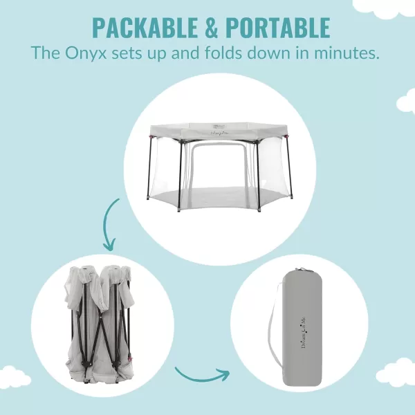 Onyx Playpen in Grey, Baby Playpen, Portable and Lightweight, Playpen for Babies and Toddler - Comes with a Comfortable Padded Floor