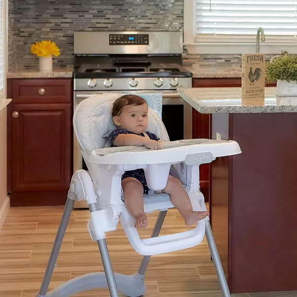 Solid Times High Chair for Babies and Toddlers in Grey, Multiple Recline and Height Positions, Lightweight Portable Baby High Chair, 5 point Safety Harness, Easy to Clean Surface