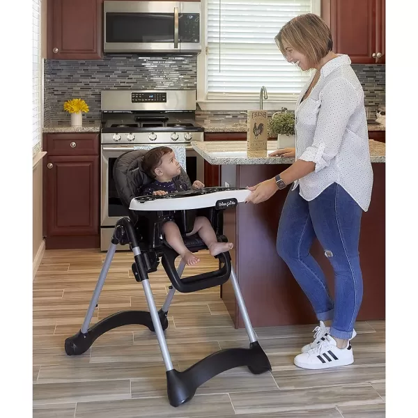 Solid Times High Chair for Babies and Toddlers in Grey, Multiple Recline and Height Positions, Lightweight Portable Baby High Chair, 5 point Safety Harness, Easy to Clean Surface