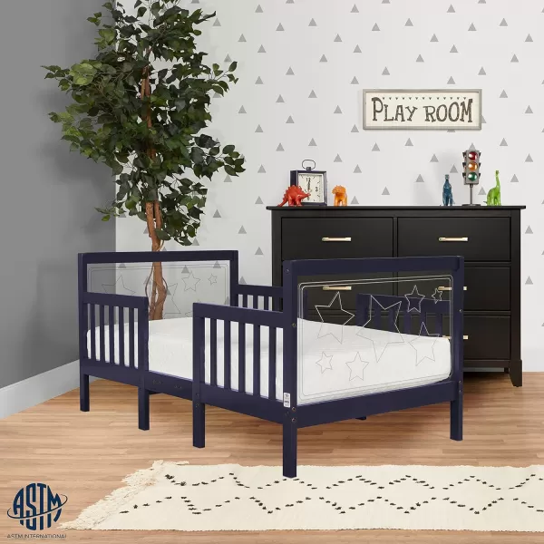 Star 3 in 1 Convertible Toddler Bed in Cool Navy, Converts to Chair&amp;Table, Non-Toxic Finish, JPMA Certified, Made of Durable &amp; Sustainable Pinewood