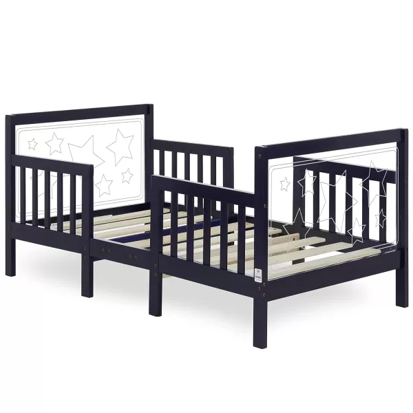 Star 3 in 1 Convertible Toddler Bed in Cool Navy, Converts to Chair&amp;Table, Non-Toxic Finish, JPMA Certified, Made of Durable &amp; Sustainable Pinewood