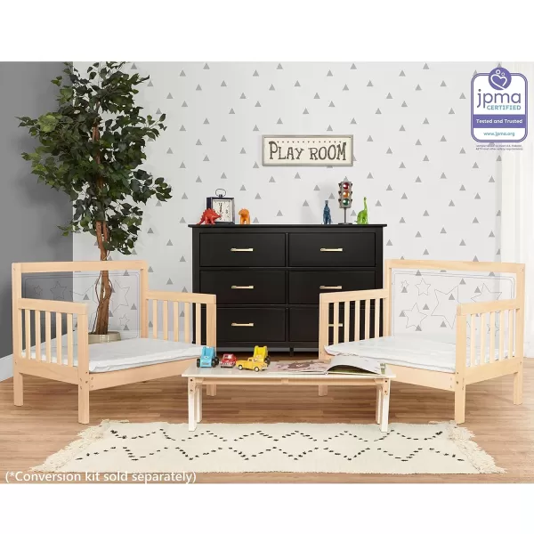 Star 3 in 1 Convertible Toddler Bed in Cool Navy, Converts to Chair&amp;Table, Non-Toxic Finish, JPMA Certified, Made of Durable &amp; Sustainable Pinewood