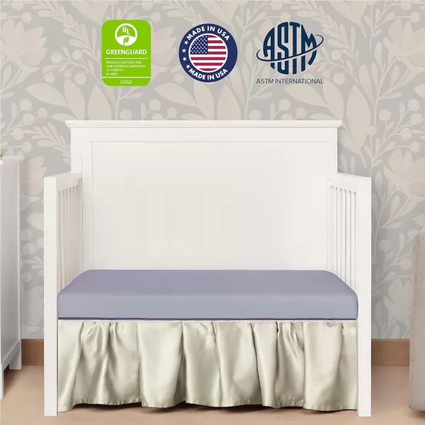 Sunset 3” Extra Firm Fiber Crib Mattress, Greenguard Gold Certified, Waterproof Vinyl Cover, Baby Mattresses for Cribs, Fits Mini and Portable Cribs