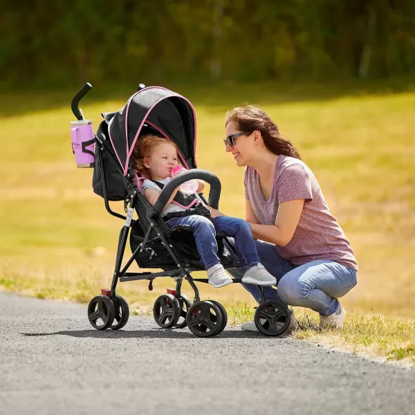 Vista Moonwalk Baby Stroller in Black, Lightweight Infant Stroller with Compact Fold, Multi-Position Recline Umbrella Stroller with Canopy, Extra Large Storage and Cup Holder