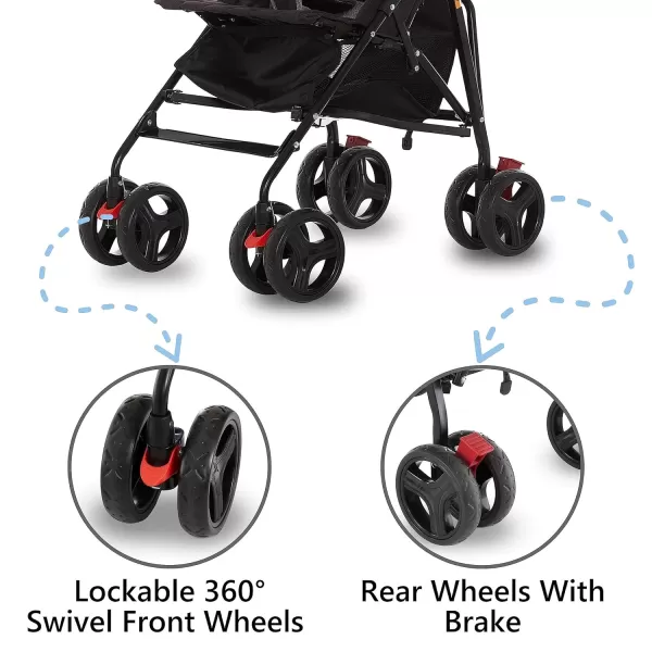 Vista Moonwalk Baby Stroller in Black, Lightweight Infant Stroller with Compact Fold, Multi-Position Recline Umbrella Stroller with Canopy, Extra Large Storage and Cup Holder