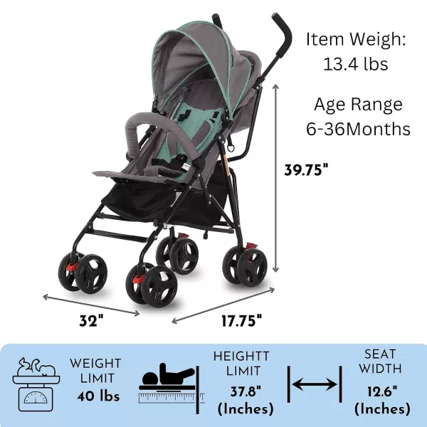 Vista Moonwalk Baby Stroller in Blue, Lightweight Infant Stroller with Compact Fold, Multi-Position Recline Umbrella Stroller with Canopy, Extra Large Storage and Cup Holder