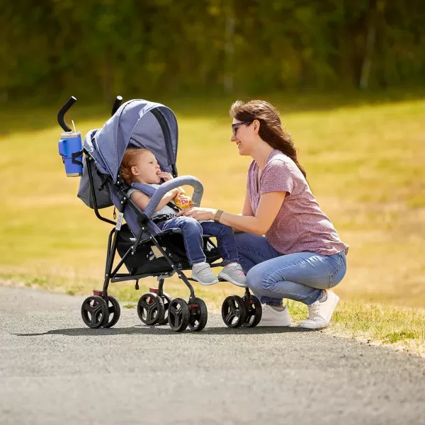 Vista Moonwalk Baby Stroller in Blue, Lightweight Infant Stroller with Compact Fold, Multi-Position Recline Umbrella Stroller with Canopy, Extra Large Storage and Cup Holder