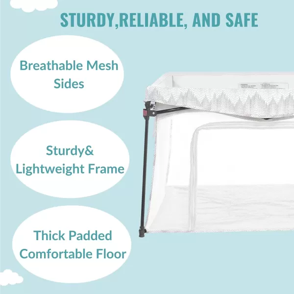 Ziggy Square Baby Playpen in Blue, Easy Set Up and Lightweight, Breathable Mesh Walls, Playpen for Babies and Toddlers