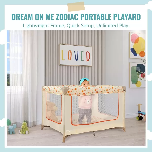 Zodiak Portable Playard in Mint, Lightweight, Packable and Easy Setup Baby Playard, Breathable Mesh Sides and Soft Fabric - Comes with a Removable Padded Mat