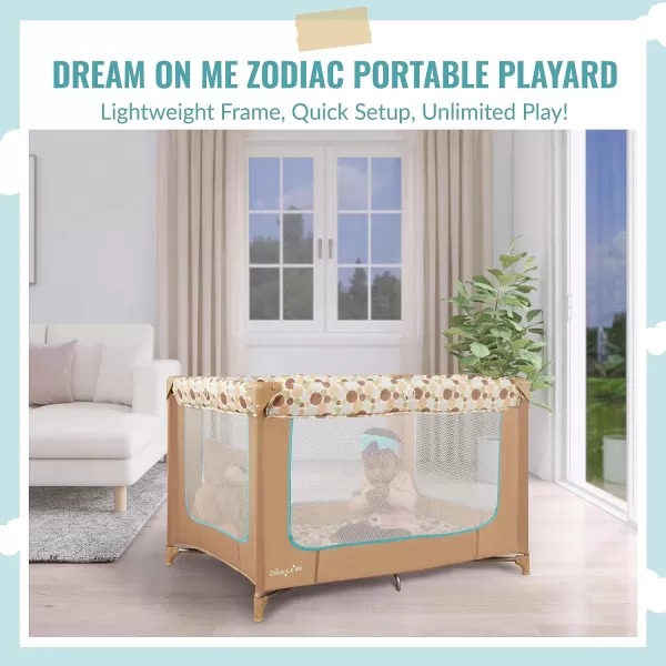 Zodiak Portable Playard in Mint, Lightweight, Packable and Easy Setup Baby Playard, Breathable Mesh Sides and Soft Fabric - Comes with a Removable Padded Mat