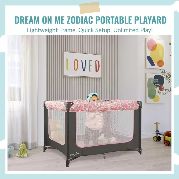 Zodiak Portable Playard in Mint, Lightweight, Packable and Easy Setup Baby Playard, Breathable Mesh Sides and Soft Fabric - Comes with a Removable Padded Mat