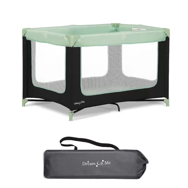 Zodiak Portable Playard in Mint, Lightweight, Packable and Easy Setup Baby Playard, Breathable Mesh Sides and Soft Fabric - Comes with a Removable Padded Mat