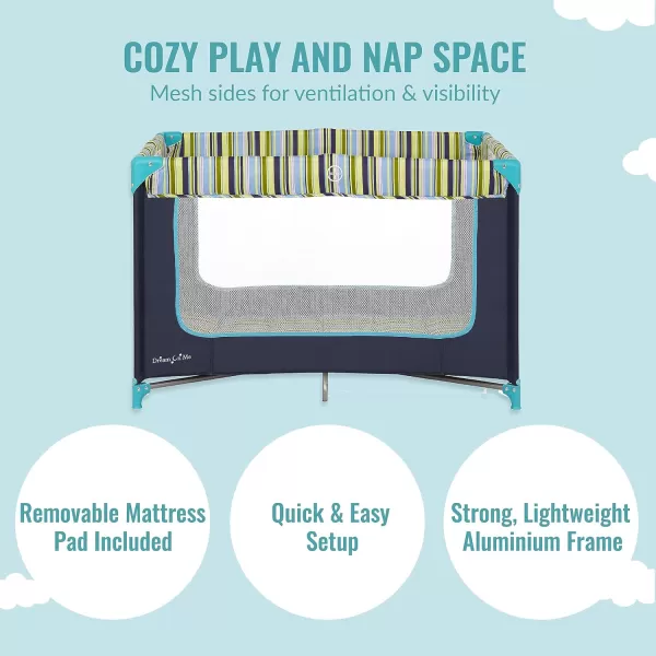 Zodiak Portable Playard in Mint, Lightweight, Packable and Easy Setup Baby Playard, Breathable Mesh Sides and Soft Fabric - Comes with a Removable Padded Mat