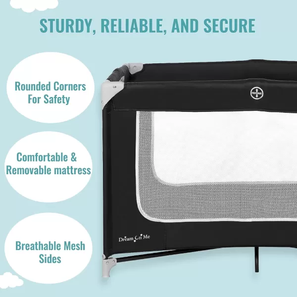 Zoom Portable Playard in Light Grey, Lightweight, Packable and Easy Setup Baby Playard, Breathable Mesh Sides and Soft Fabric - Comes with a Removable Padded Mat