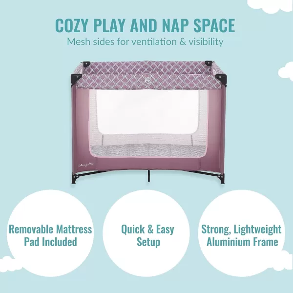 Zoom Portable Playard in Light Grey, Lightweight, Packable and Easy Setup Baby Playard, Breathable Mesh Sides and Soft Fabric - Comes with a Removable Padded Mat