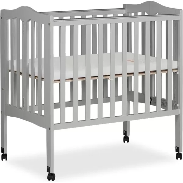 2-in-1 Lightweight Folding Portable Stationary Side Crib in Espresso, Greenguard Gold Certified, Baby Crib to Playpen, Folds Flat for Storage, Locking Wheels