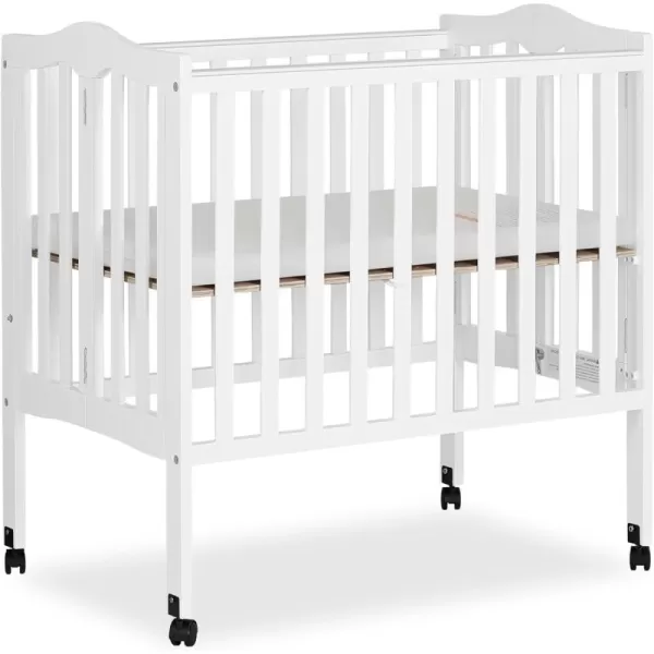 2-in-1 Lightweight Folding Portable Stationary Side Crib in Espresso, Greenguard Gold Certified, Baby Crib to Playpen, Folds Flat for Storage, Locking Wheels