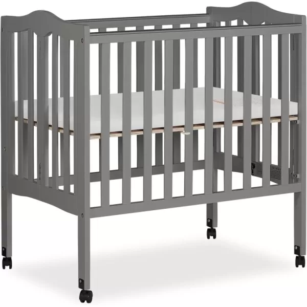 2-in-1 Lightweight Folding Portable Stationary Side Crib in Espresso, Greenguard Gold Certified, Baby Crib to Playpen, Folds Flat for Storage, Locking Wheels